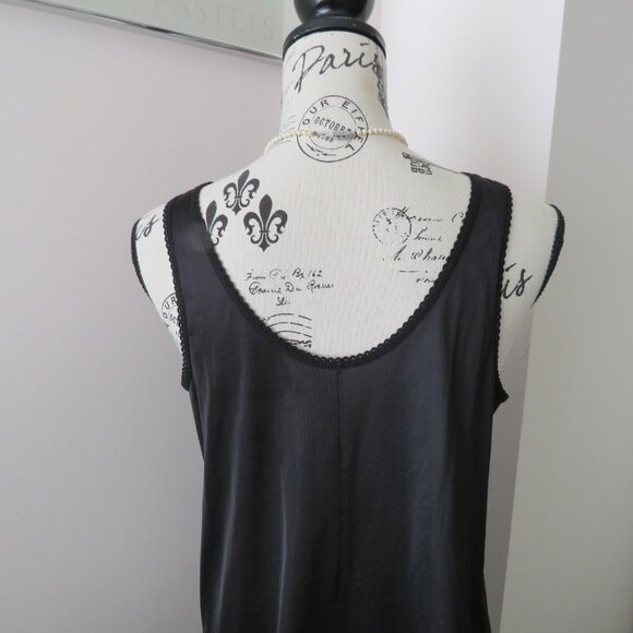Vintage Black Full Slip With Lace Size 38 - Picture 3 of 9